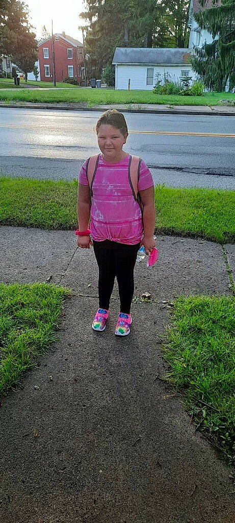 Olivia joined the competition — help win amazing prizes! asphalt, child, clothing, fun, grass, grassland, groundcover, joy, leisure, magenta, person, pink, plant, recreation, road, road_surface, sidewalk, smile, toddler, tree