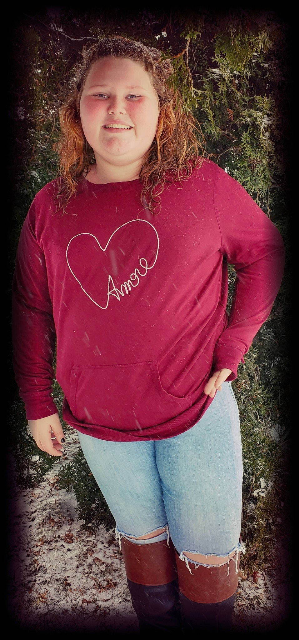 Maddilynn joined the competition — help win amazing prizes! chest, cool, denim, eyewear, gesture, grass, hair, happy, jeans, joy, lip, magenta, neck, person, pink, plant, red, shoulder, sleeve, t_shirt