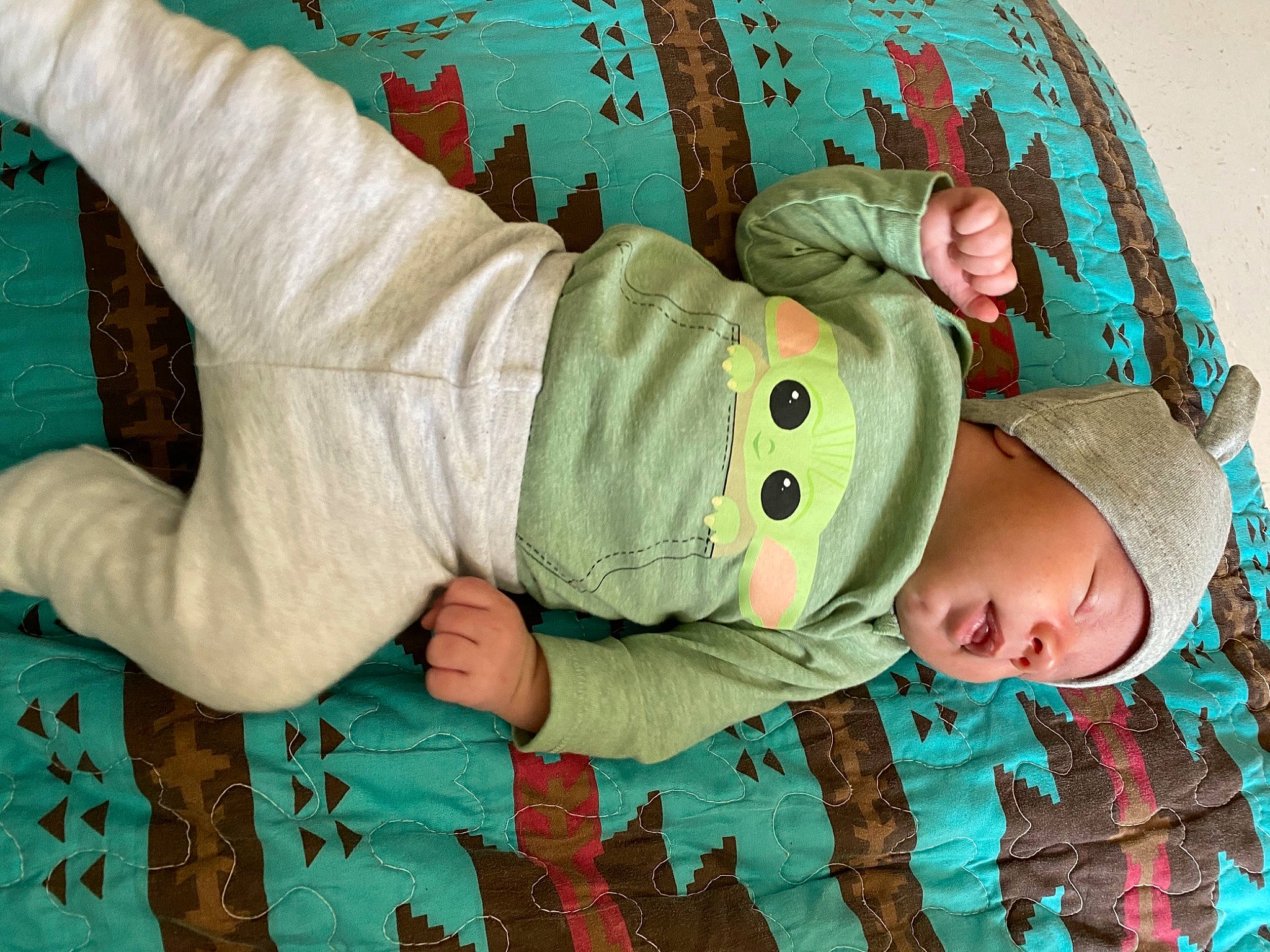 Wayland joined the competition — help win amazing prizes! baby, baby_products, baby_safety, baby_sleeping, baby_toddler_clothing, bedding, blue, child, comfort, cool, fun, green, happy, linens, mouth, pattern, person, room, textile, toddler