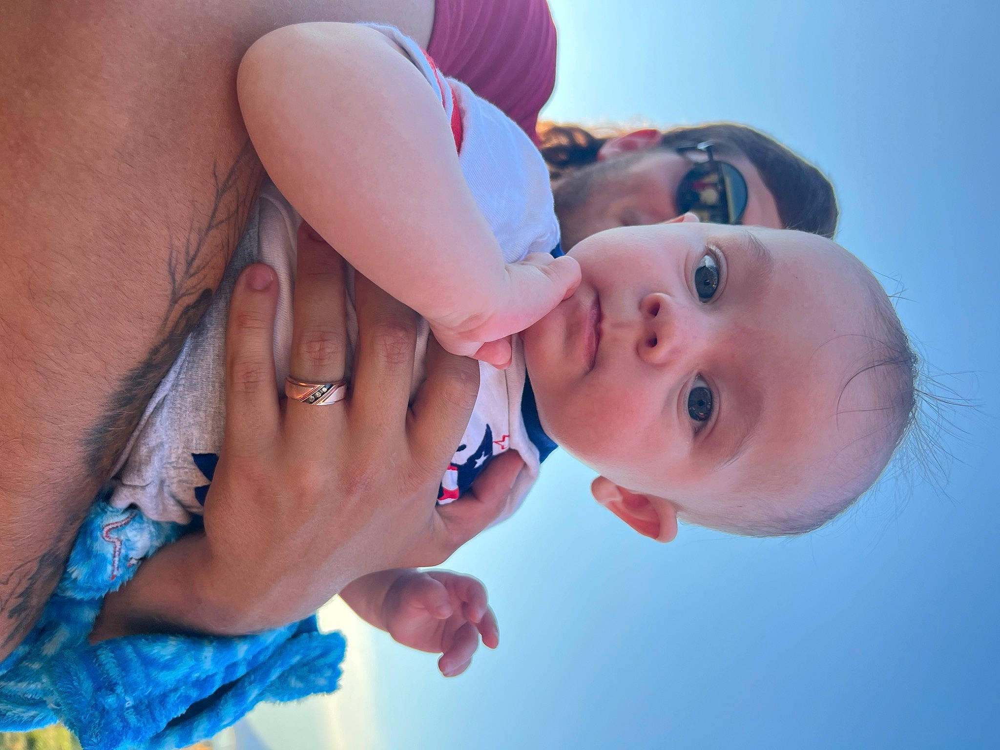 Kameron joined the competition — help win amazing prizes! arm, azure, baby, child, elbow, electric_blue, finger, fun, gesture, hand, happy, hat, interaction, leisure, nail, person, skin, sky, sun_hat, thumb