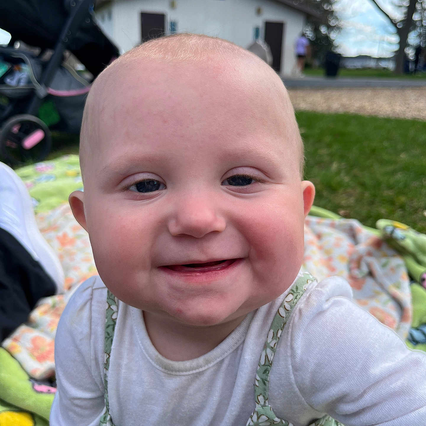 Addalynn joined the competition — help win amazing prizes! architecture, baby, building, clothing, dress, face, grass, happy, head, laughing, nature, outdoors, park, person, photography, plant, portrait, selfie, shelter, smile