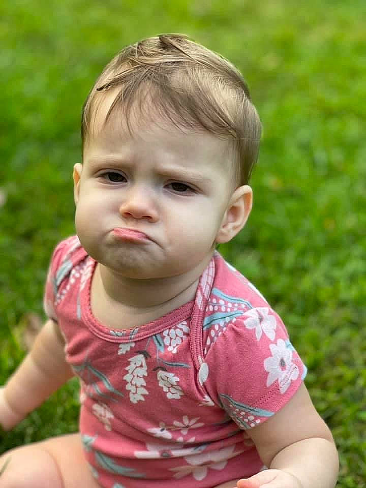 Ainsley joined the competition — help win amazing prizes! baby, baby_toddler_clothing, cheek, child, chin, eye, face, facial_expression, grass, happy, head, iris, leaf, lip, nose, people_in_nature, person, pink, plant, skin