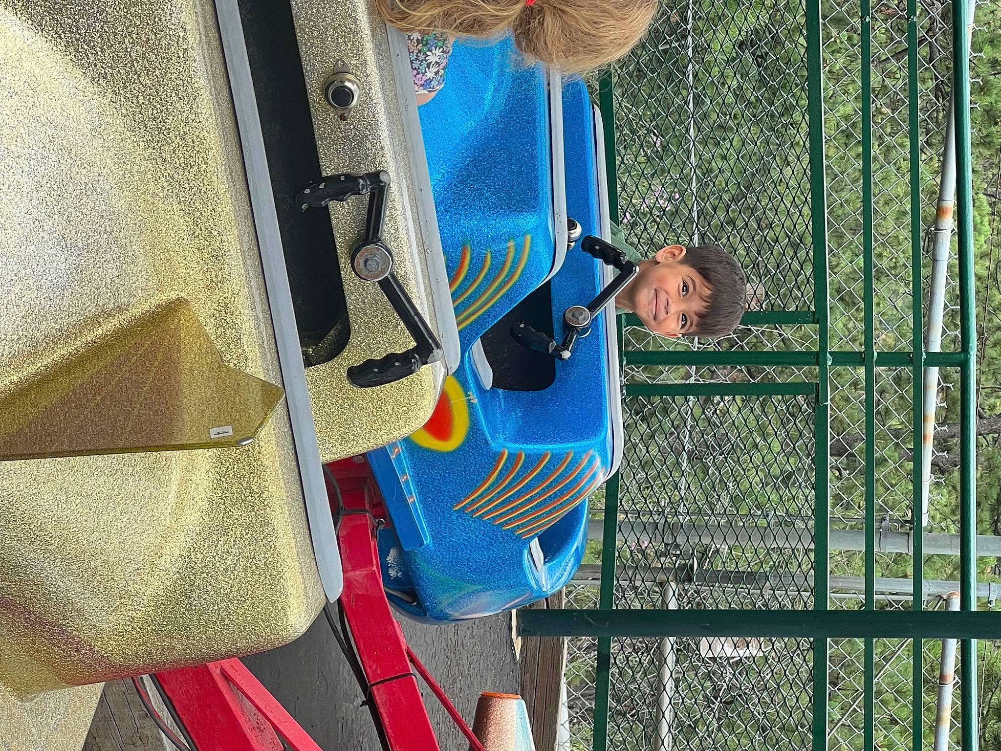 Alexander joined the competition — help win amazing prizes! automotive_exterior, chain_link_fencing, denim, electric_blue, facade, fence, joy, leisure, mesh, net, pattern, person, tree, vehicle_door, wire_fencing