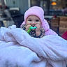 Kaileeanna joined the competition — help win amazing prizes! baby, infant, pink_hat, leopard_print, teether, blanket, cute, child, smiling, indoor, face, hands, cozy, warm, soft, portrait, happy, person, apparel, baby_toy