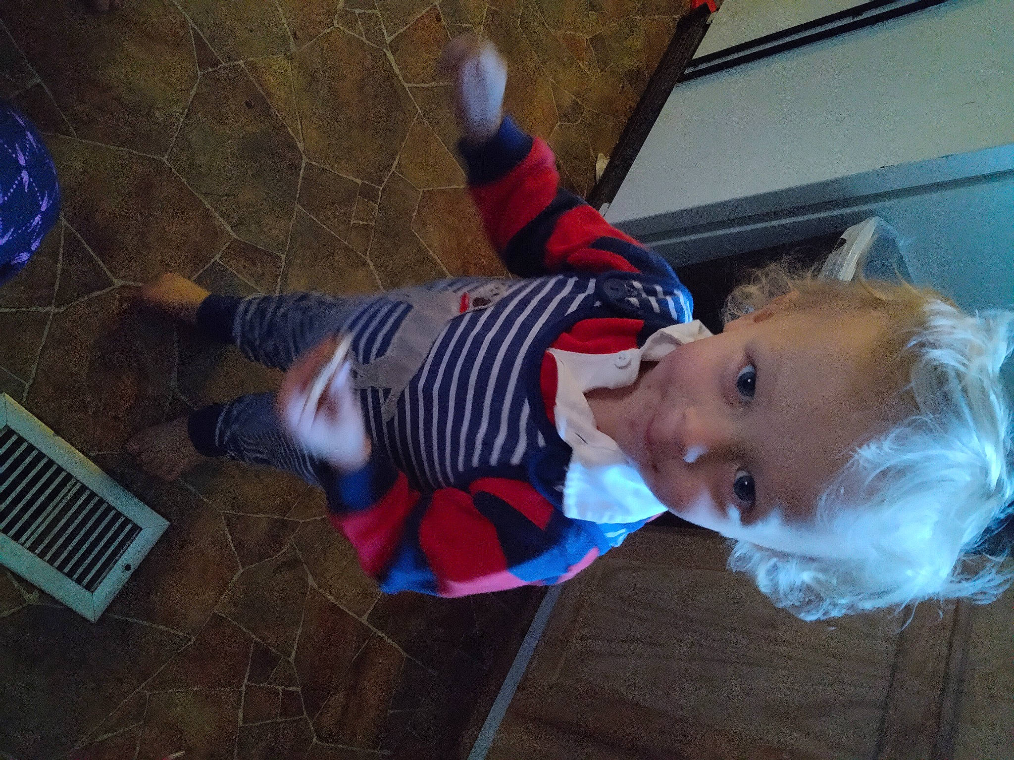 Kaleb joined the competition — help win amazing prizes! blue, child, computer_keyboard, electric_blue, flooring, fun, happy, human_leg, laptop, leisure, pattern, person, sitting, toddler, wood