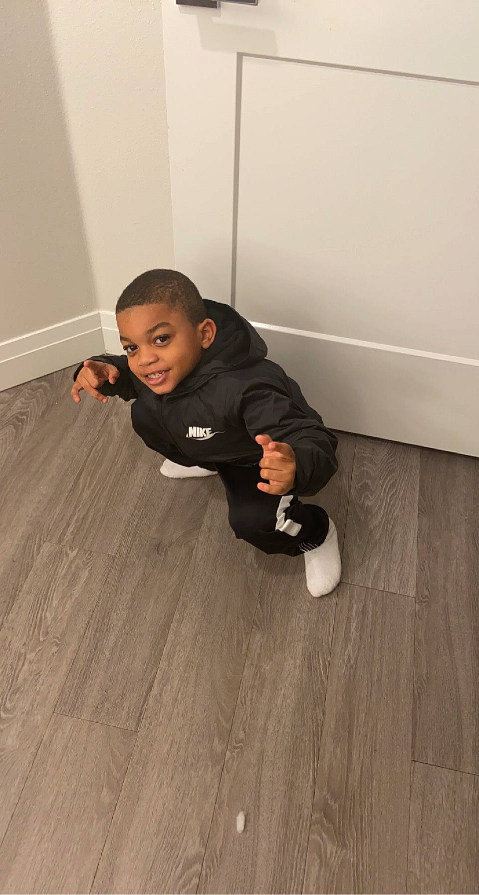 Brent joined the competition — help win amazing prizes! baby_toddler_clothing, child, comfort, finger, floor, flooring, fun, happy, hardwood, joy, laminate_flooring, leg, person, plywood, sitting, sleeve, smile, toddler, varnish, wood