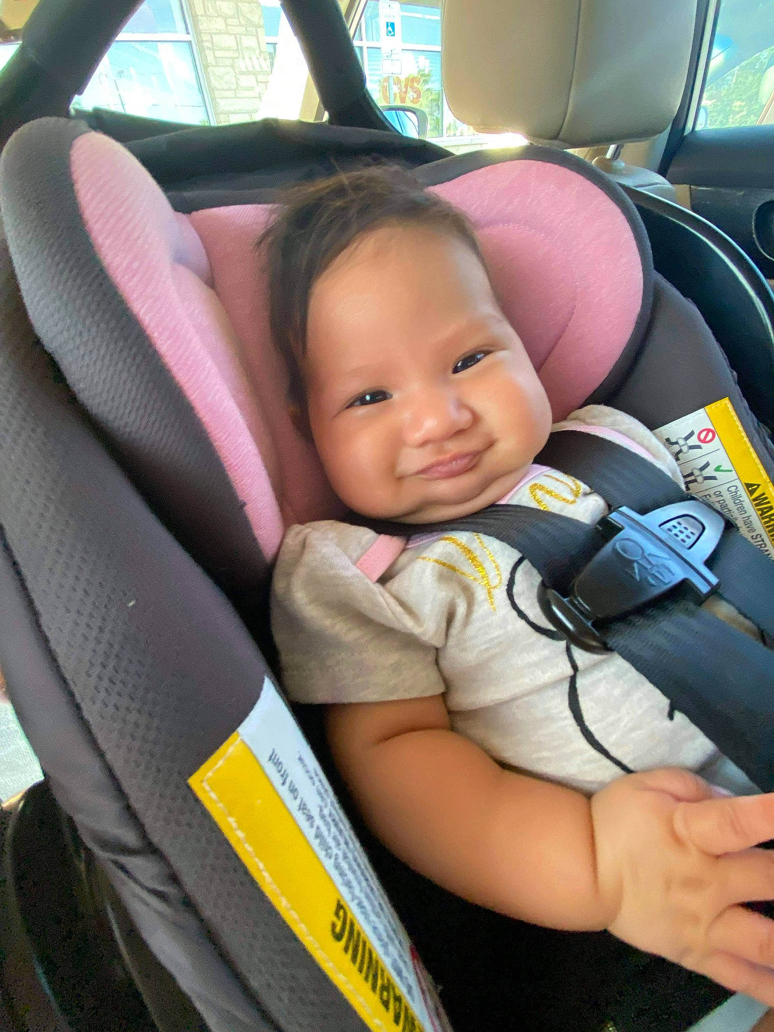 Khadijah joined the competition — help win amazing prizes! auto_part, automotive_design, baby, baby_carriage, baby_in_car_seat, baby_products, car_seat, car_seat_cover, comfort, head_restraint, mode_of_transport, motor_vehicle, person, product, seat_belt, smile, steering_part, steering_wheel, toddler, vehicle_door