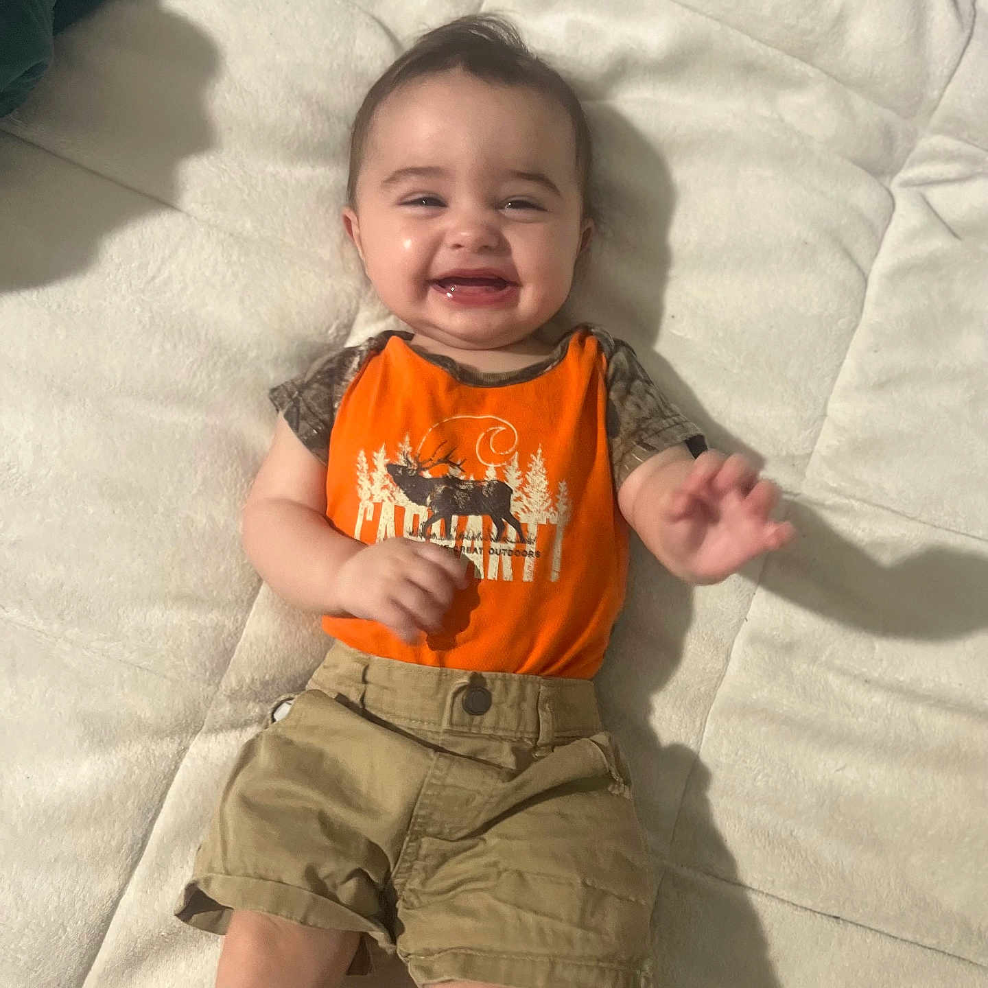 Justyn joined the competition — help win amazing prizes! baby, bed, bedroom, clothing, cushion, face, furniture, happy, head, homedecor, indoors, laughing, pants, person, photography, portrait, room, shorts, smile, t_shirt