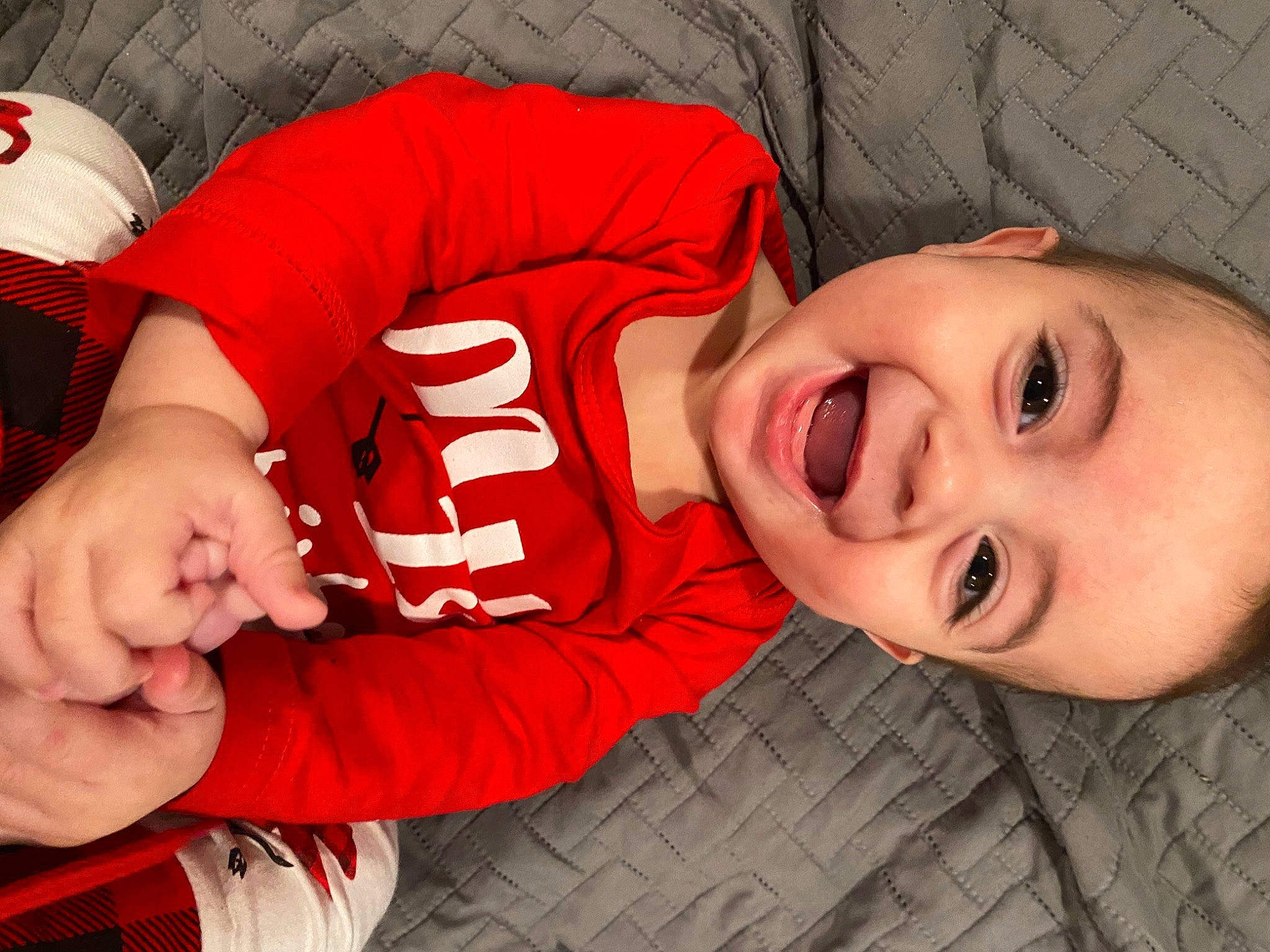 Chase joined the competition — help win amazing prizes! baby, baby_toddler_clothing, cheek, child, comfort, cool, elbow, eye, facial_expression, hand, happy, mammal, mouth, nose, person, plant, skin, sleeve, smile, t_shirt