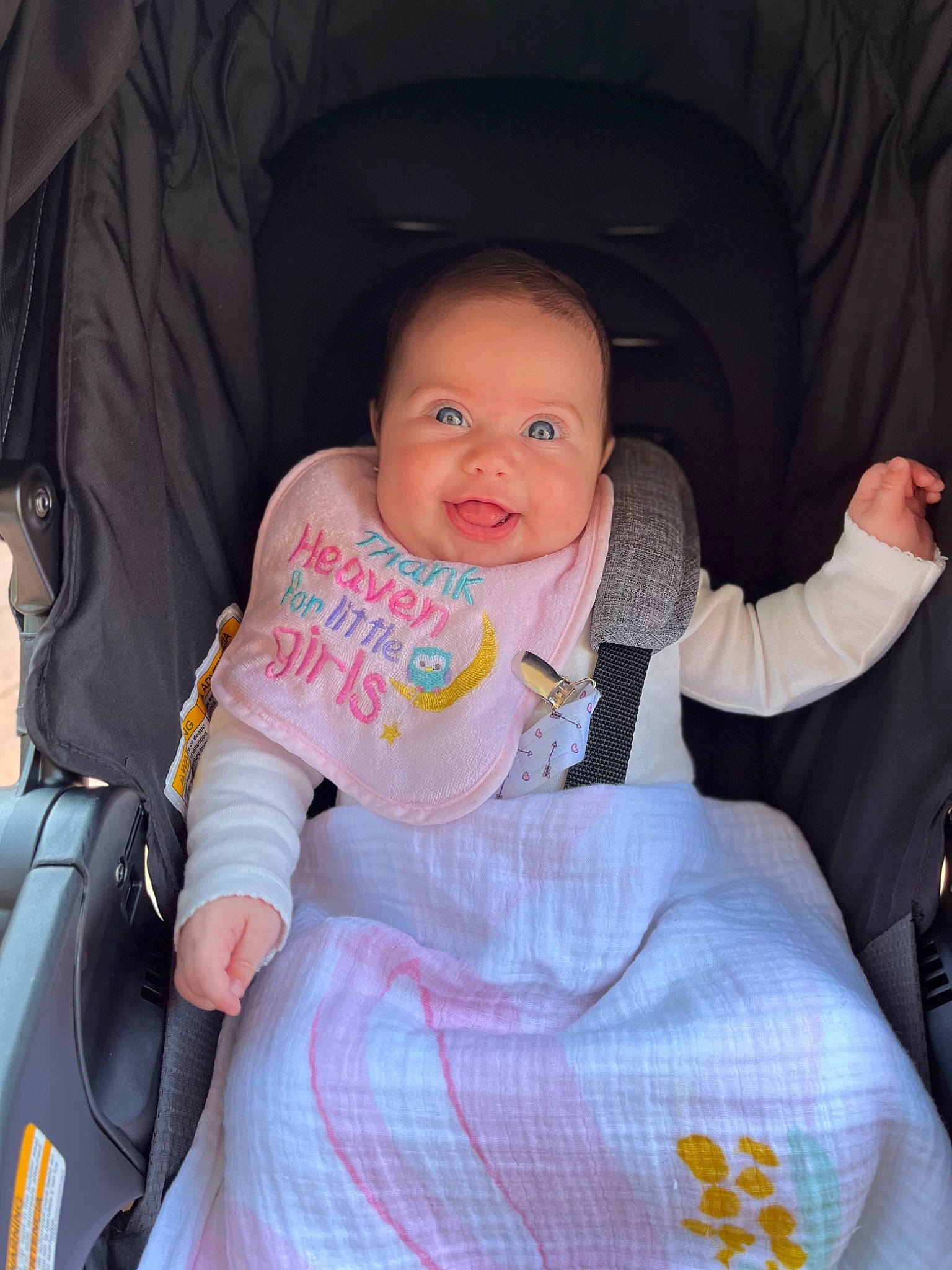 Giuliana joined the competition — help win amazing prizes! auto_part, baby, baby_carriage, baby_in_car_seat, baby_products, baby_safety, baby_toddler_clothing, car_seat, chair, cheek, child, comfort, facial_expression, fun, happy, lap, person, sitting, skin, smile
