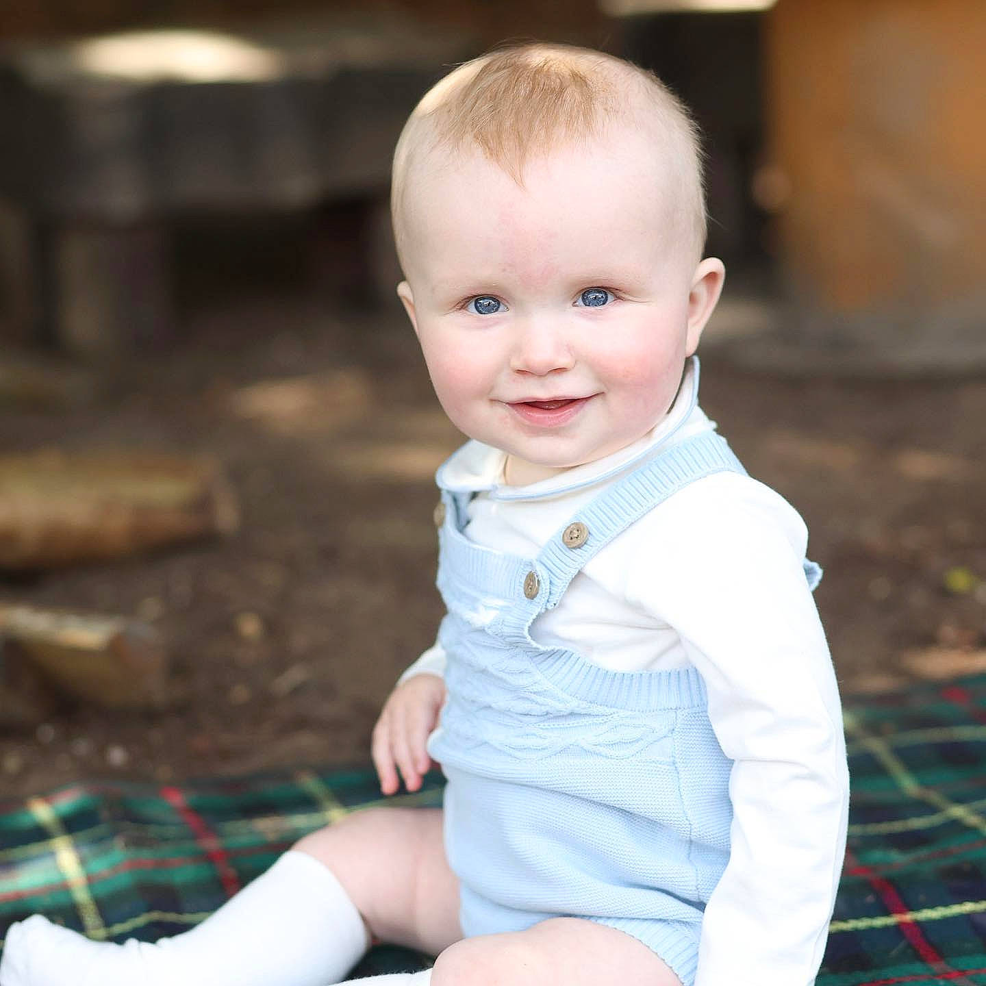 Elijah is registered to the contest to win money with this photo: baby, baby_toddler_clothing, cheek, child, dress, electric_blue, face, flash_photography, fun, grass, happy, iris, joy, pattern, person, sitting, skin, sleeve, smile, t_shirt
