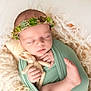 baby, blanket, bunny, cozy, cute, foot, green, hand, headband, infant, newborn, peaceful, portrait, resting, sleeping, soft, succulent, toy, wool, wrapped
