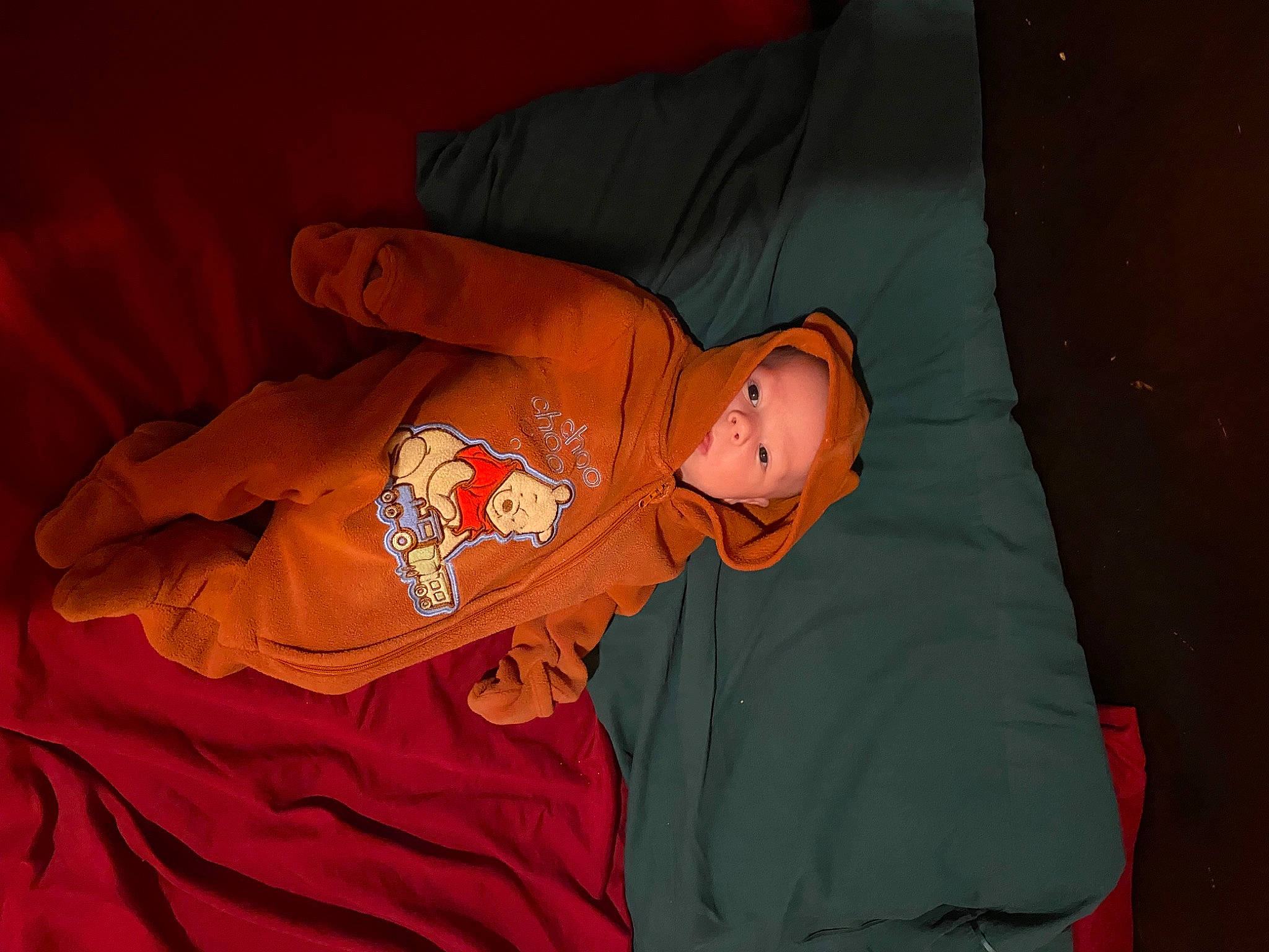 Marion joined the competition — help win amazing prizes! baby, baby_toddler_clothing, carmine, child, comfort, fun, human_body, linens, orange, peach, person, room, sleep, sleeve, smile, t_shirt, toddler, wood