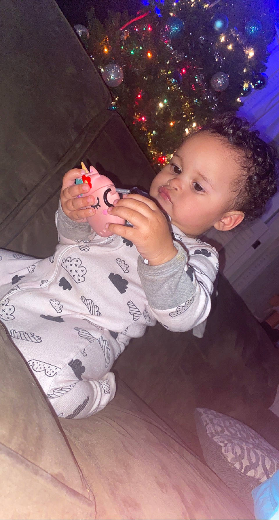 Harmony joined the competition — help win amazing prizes! baby, baby_toddler_clothing, cheek, child, christmas_decoration, christmas_ornament, christmas_tree, event, eye, finger, fun, happy, holiday, human_body, nose, ornament, person, sleeve, thumb, toddler