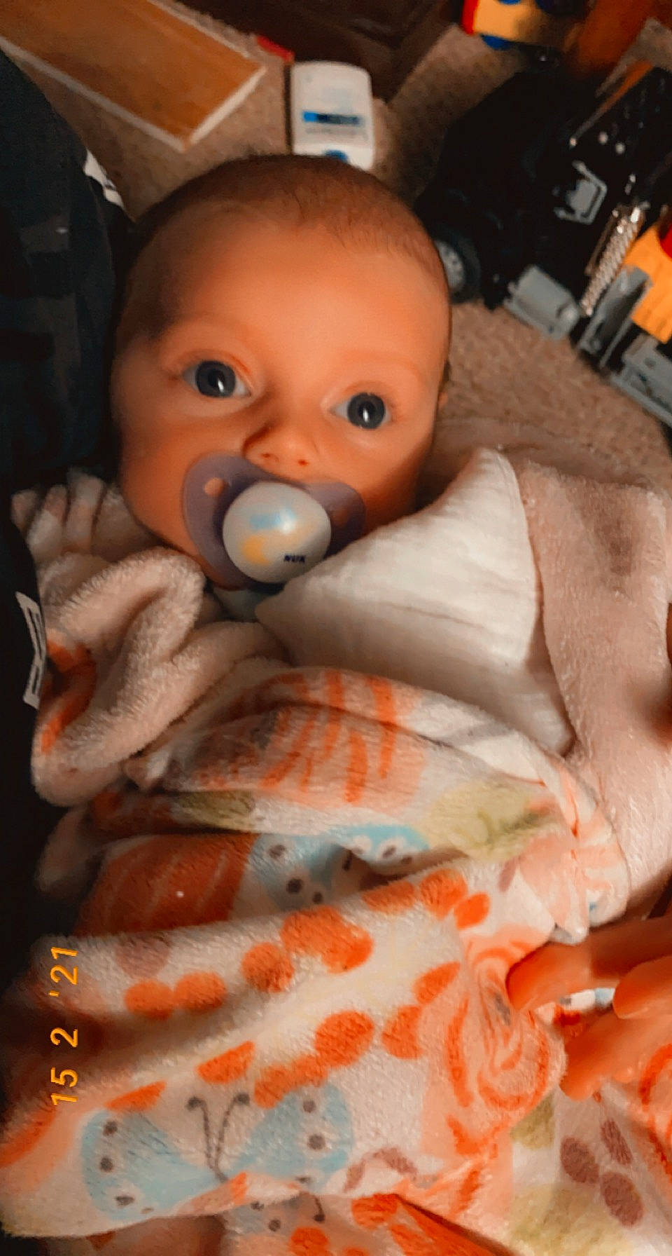 Jasmine joined the competition — help win amazing prizes! baby, baby_products, baby_toddler_clothing, cheek, child, comfort, doll, eyelash, flesh, fur, linens, lip, mouth, nose, orange, peach, person, skin, stuffed_toy, toddler