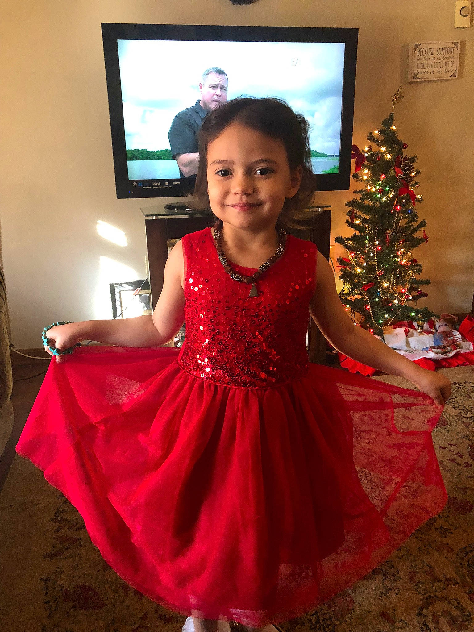 Aviona joined the competition — help win amazing prizes! beauty, child, christmas_tree, dress, entertainment, event, fashion_design, flash_photography, formal_wear, fun, hair, happy, joy, magenta, person, plant, smile, sorrow, television, television_set