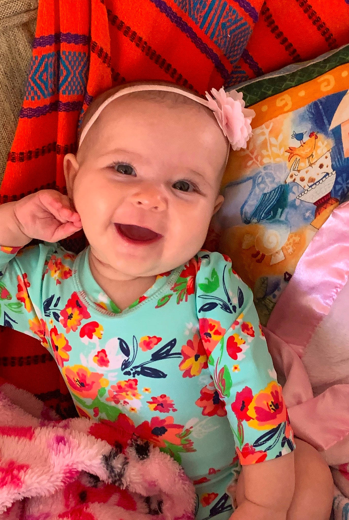 Mariella joined the competition — help win amazing prizes! baby, cheek, child, eye, face, head, iris, lip, mouth, nose, pattern, person, pink, skin, smile, textile, toddler