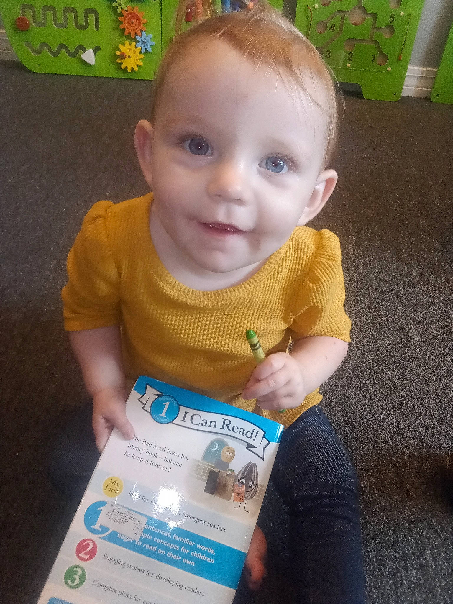 Kaitlynn joined the competition — help win amazing prizes! baby, baby_products, baby_toddler_clothing, cheek, child, electric_blue, fun, happy, joy, person, play, sitting, sleeve, t_shirt, toddler