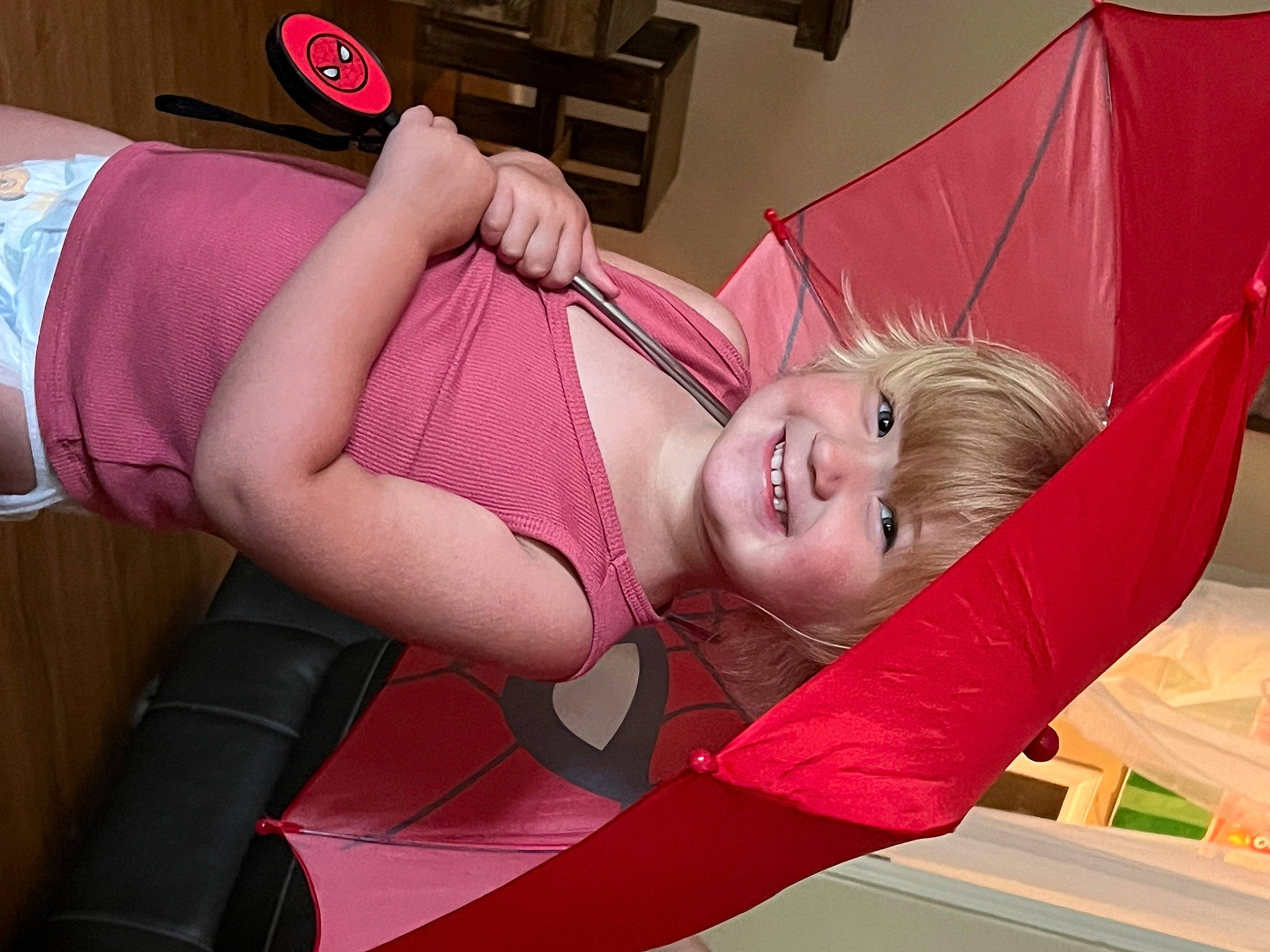 Olivia is registered to the contest to win money with this photo: abdomen, chest, child, costume, elbow, flesh, fun, human_leg, jewellery, joint, joy, knee, magenta, mouth, person, pink, shoulder, smile, thigh, trunk