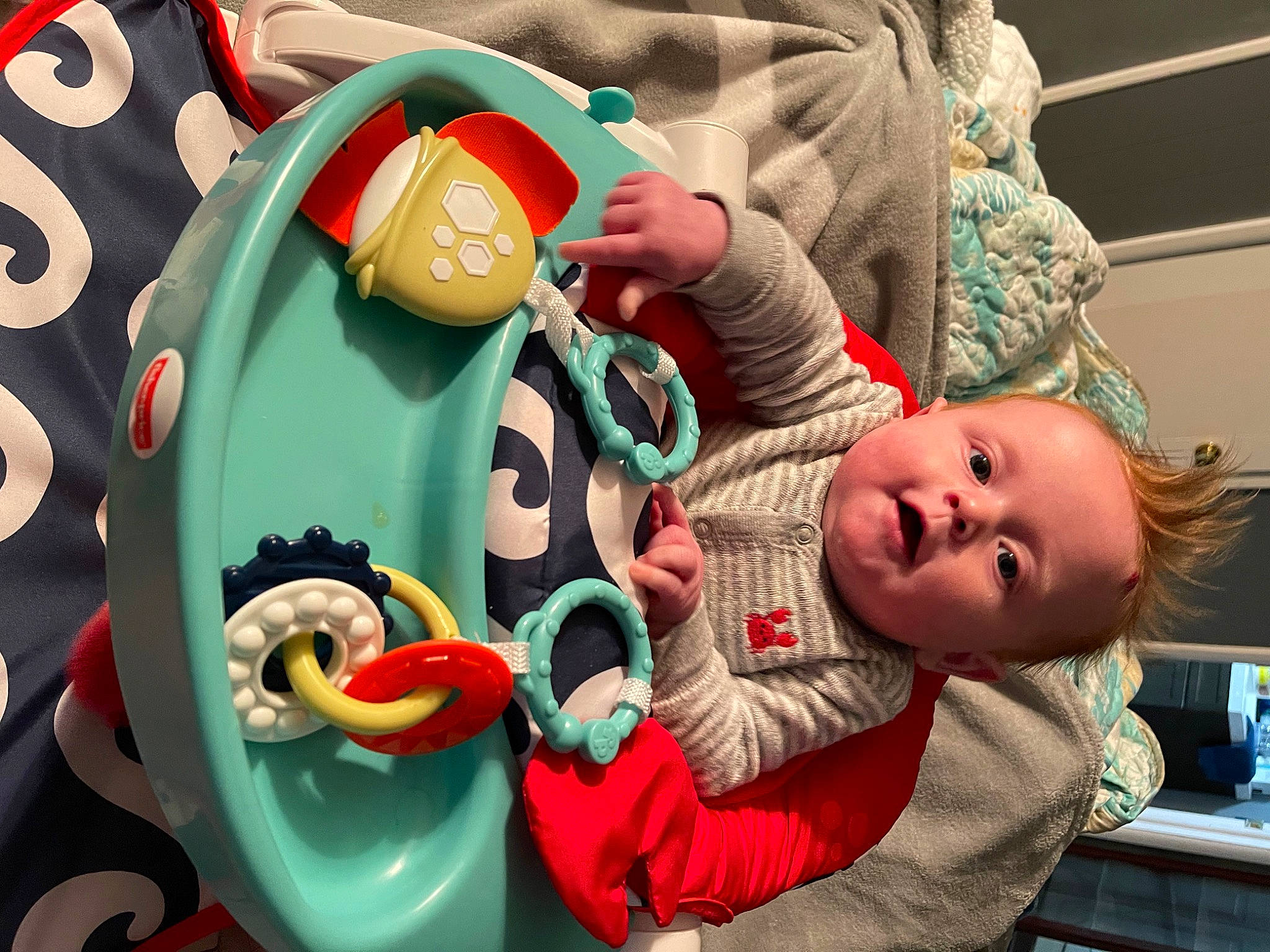 Sawyer is registered to the contest to win money with this photo: baby, baby_products, baby_toddler_clothing, baby_toys, child, event, fictional_character, fun, happy, headgear, mammal, orange, person, personal_protective_equipment, plastic, product, room, stuffed_toy, textile, toddler