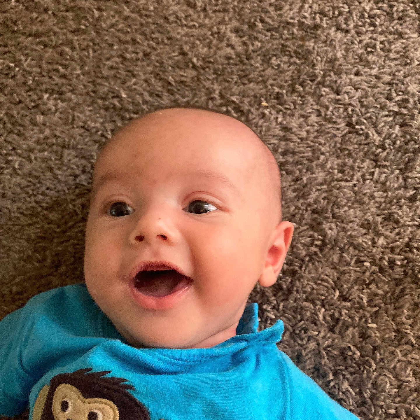 Eli joined the competition — help win amazing prizes! accessories, applique, baby, babylaughing, clothing, earring, face, happy, head, jewelry, laughing, necklace, newborn, pants, pattern, person, photography, portrait, smile, t_shirt