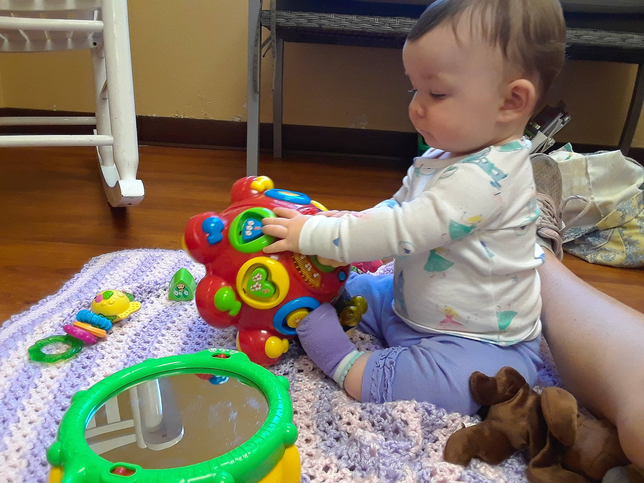 Taytum joined the competition — help win amazing prizes! baby, baby_playing_with_toys, baby_toys, child, person, play, playset, toddler, toy