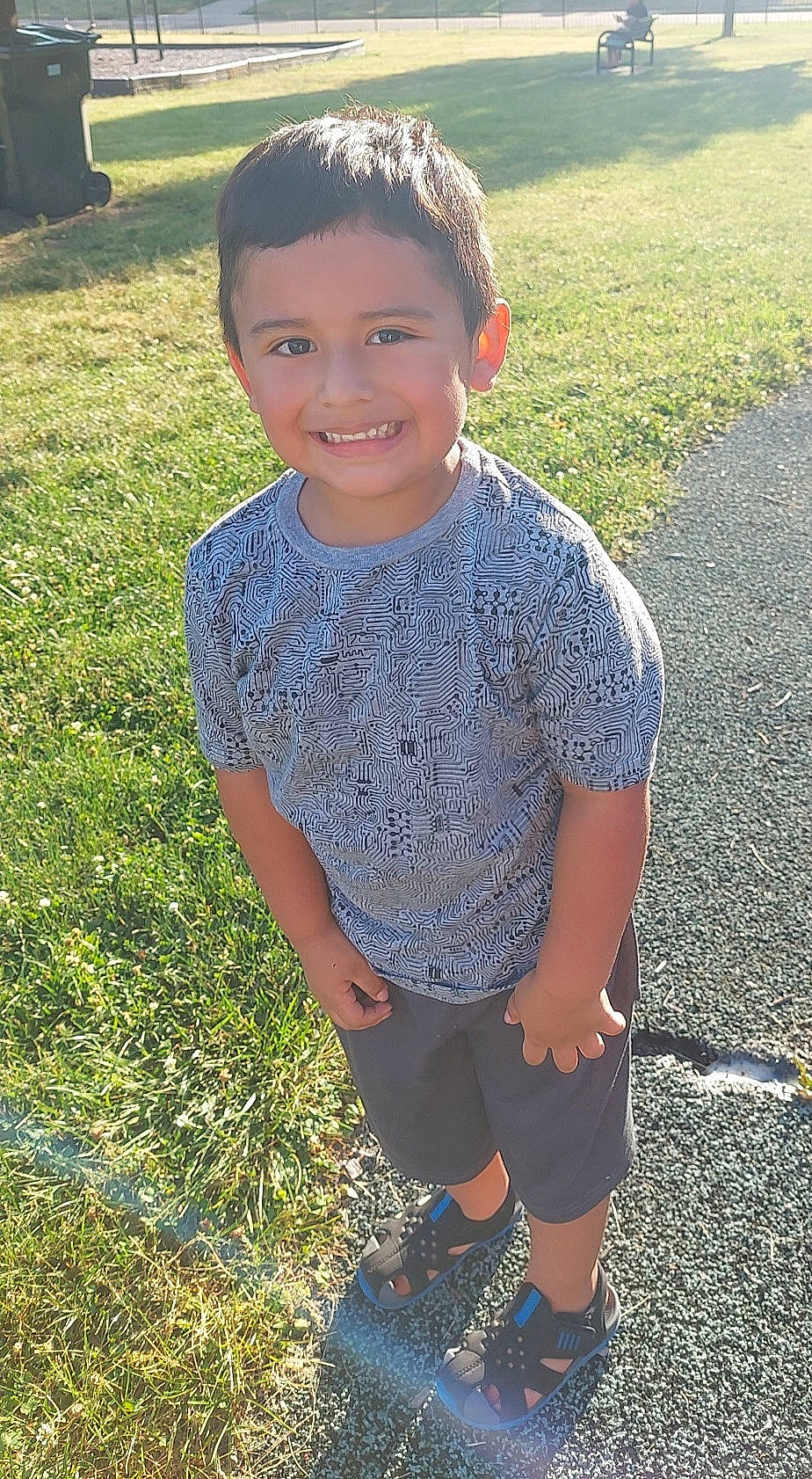 Armando joined the competition — help win amazing prizes! ball, boy, child, clothing, face, football, grass, head, male, nature, outdoors, pants, park, person, photography, plant, portrait, shorts, soccer, t_shirt