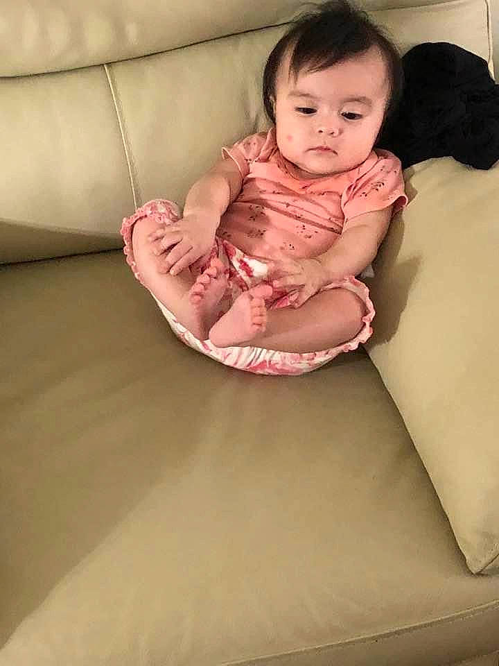 Heavenly joined the competition — help win amazing prizes! baby, baby_toddler_clothing, cheek, child, comfort, couch, finger, flash_photography, flooring, foot, head, human_body, human_leg, leg, person, sitting, skin, sleeve, sock, thigh