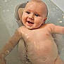 baby, bath, water, smile, happy, infant, skin, child, face, head, arm, bathroom, tub, bubbles, relaxing, support, young, cute, wet, playful
