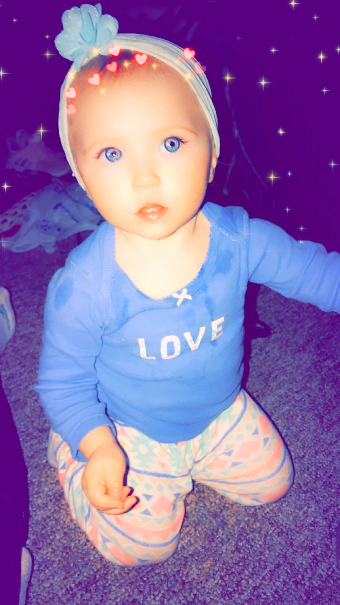 Hazleigh is registered to the contest to win money with this photo: baby, baby_products, baby_toddler_clothing, blue, cheek, child, doll, fun, head, person, pink, play, product, purple, skin, smile, toddler, toy