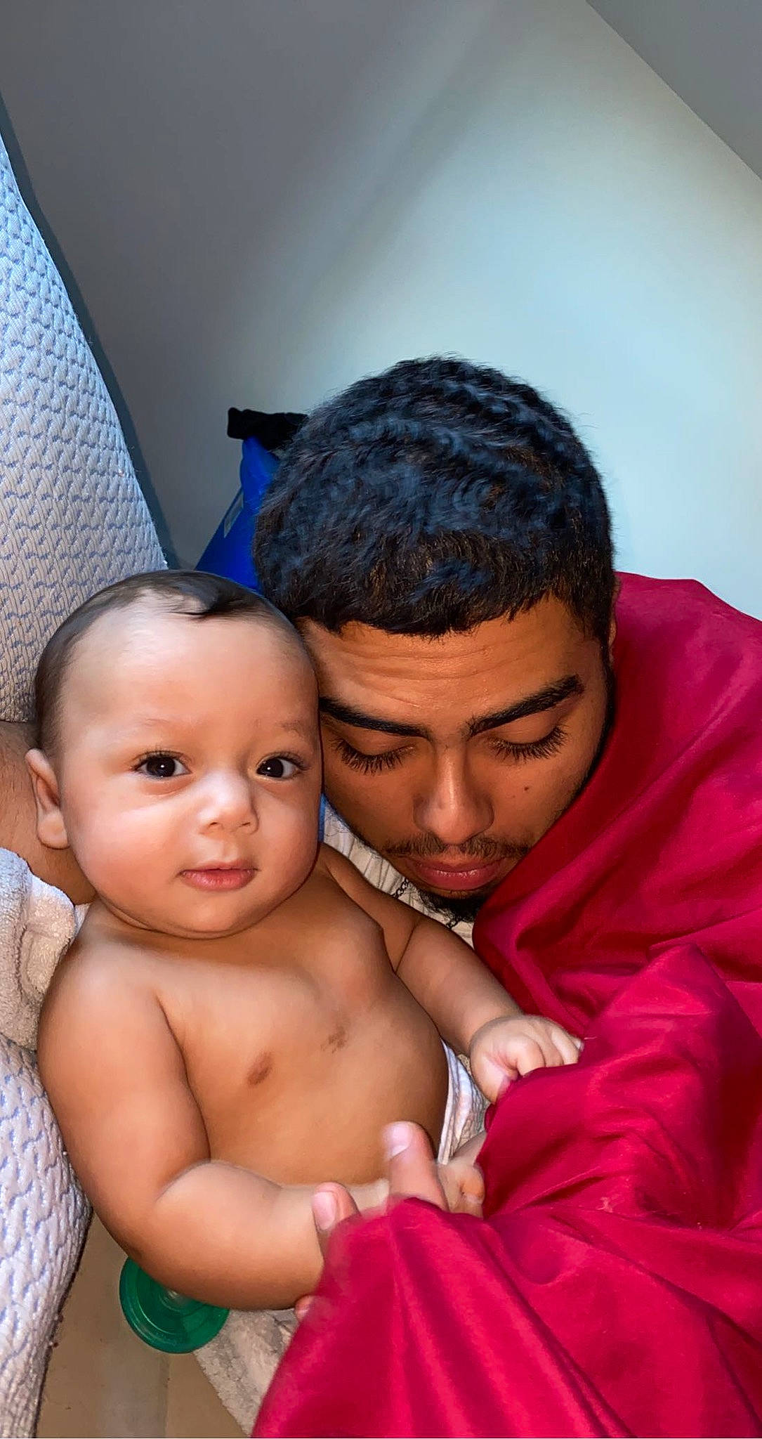 Jarell joined the competition — help win amazing prizes! abdomen, baby, black_hair, cheek, chest, child, comfort, event, eyebrow, fun, gesture, happy, hug, muscle, nose, people, person, shoulder, skin, toddler