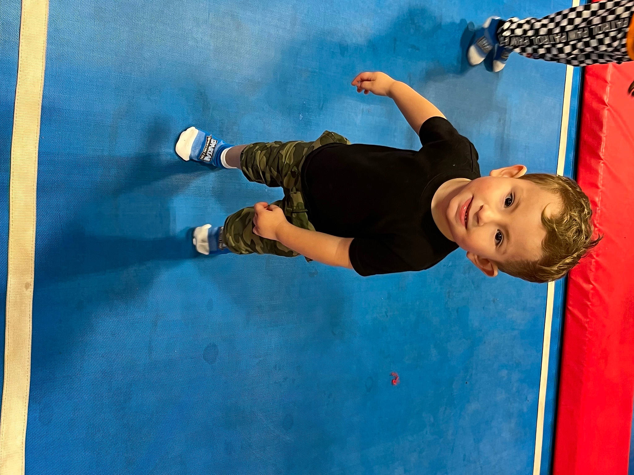 Maddox joined the competition — help win amazing prizes! competition_event, elbow, electric_blue, entertainment, flag, fun, happy, individual_sports, joy, knee, leisure, outdoor_shoe, person, player, recreation, shorts, sport_climbing, sports, sports_equipment, sports_uniform