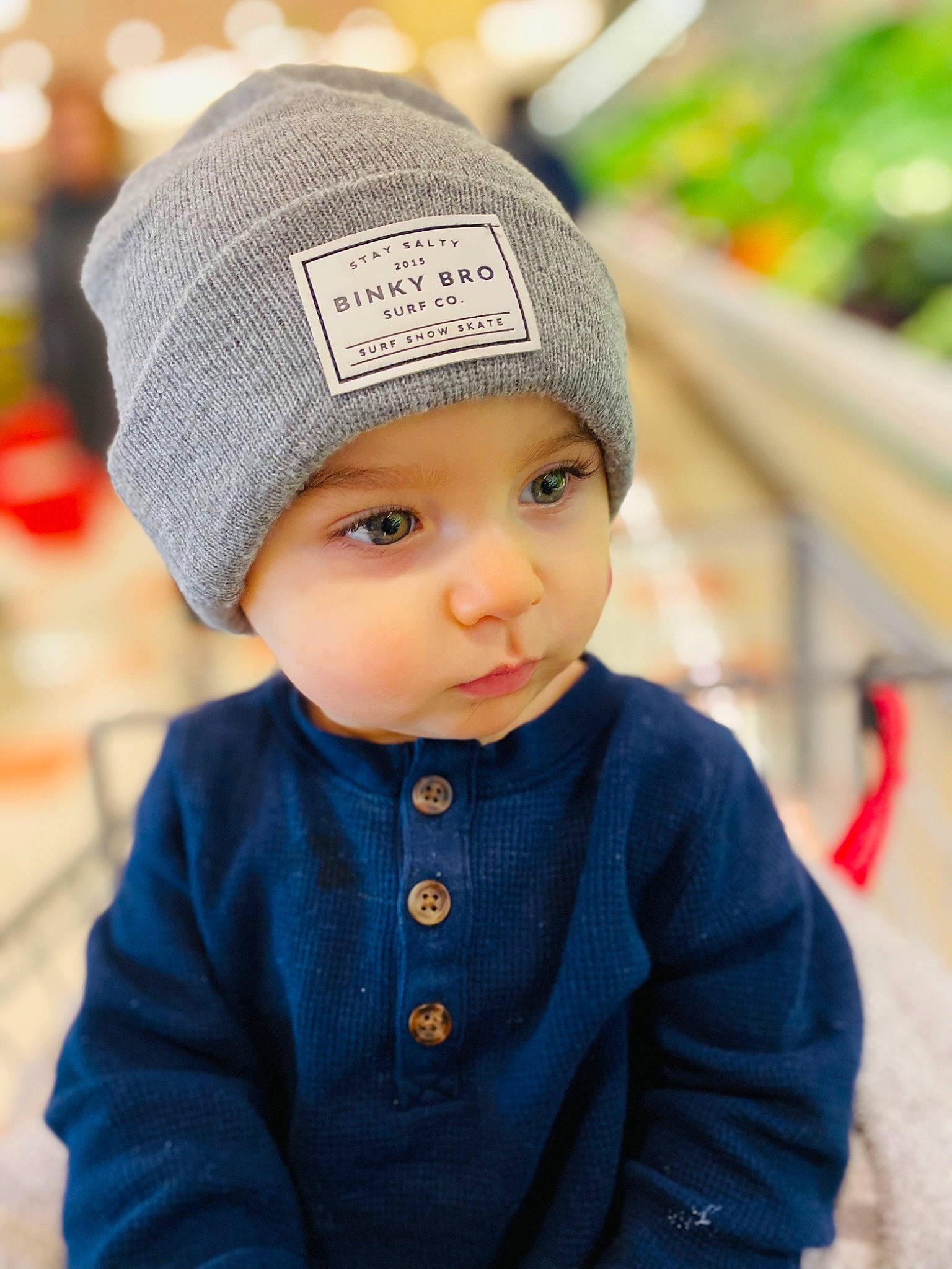 Kayden joined the competition — help win amazing prizes! baby, baby_toddler_clothing, cap, cheek, chin, clothing, collar, cool, eye, face, happy, headgear, headwear, knit_cap, lip, outerwear, person, skin, sleeve, toddler