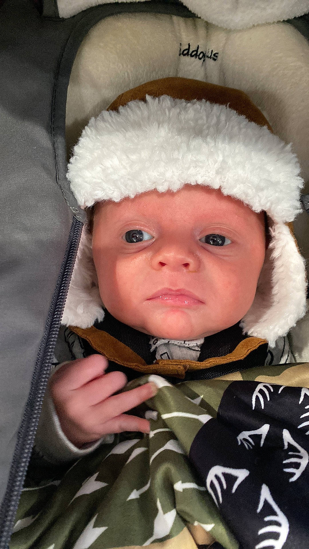 Brixton joined the competition — help win amazing prizes! baby, baby_toddler_clothing, cap, cheek, child, chin, eye, eyebrow, face, fun, fur, gesture, happy, head, headgear, headwear, iris, nose, outerwear, person