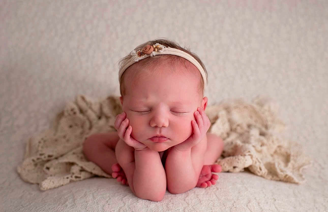 Dillon joined the competition — help win amazing prizes! baby, newborn, sleeping, headband, hands, face, blanket, soft, cute, infant, portrait, resting, peaceful, skin, fingers, toes, closeup, cozy, crawling_pose, texture
