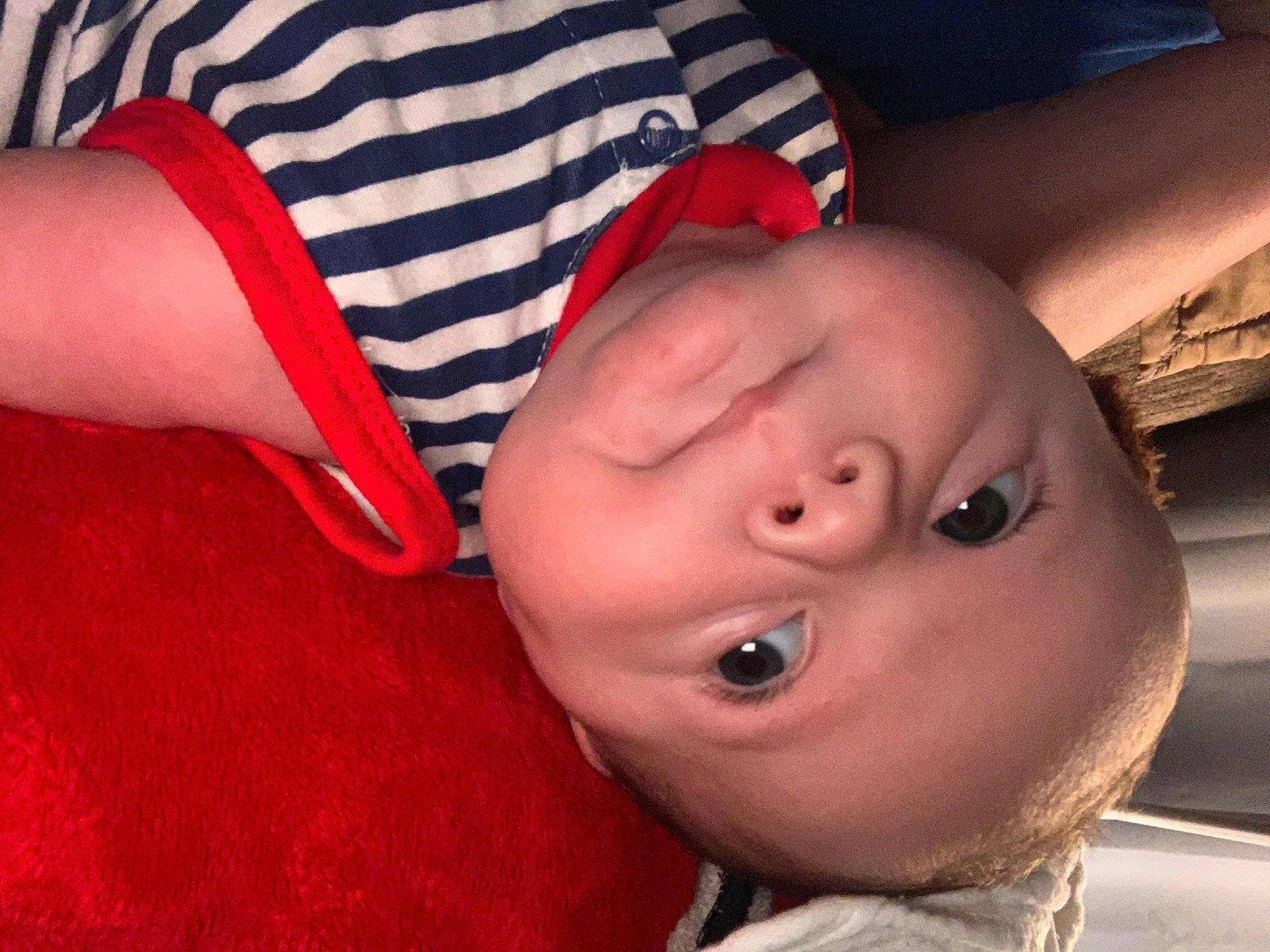 Kamryn is registered to the contest to win money with this photo: baby, cheek, child, ear, face, head, lip, mouth, nose, person, red, skin, smile, toddler