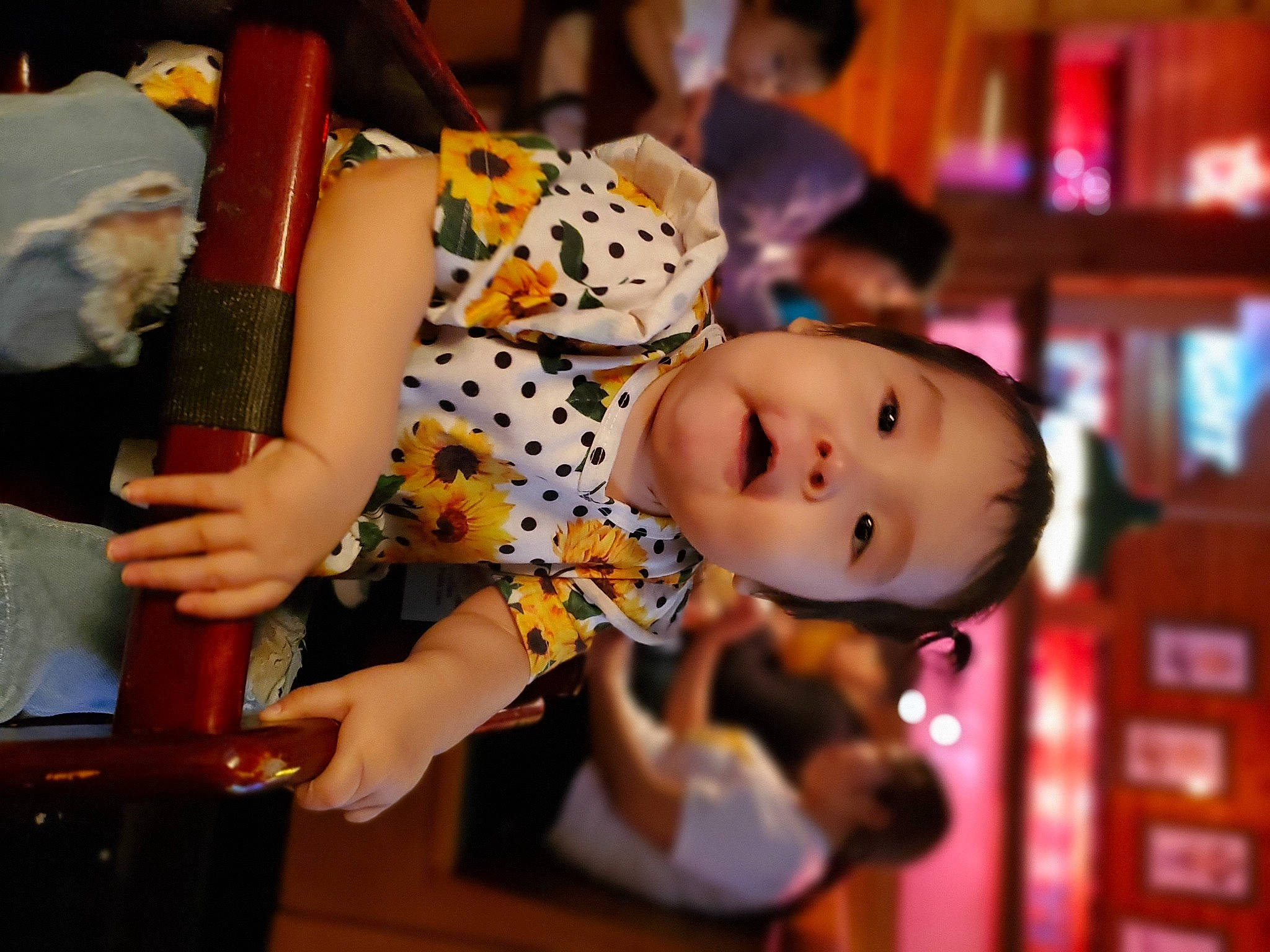 Agnes is registered to the contest to win money with this photo: baby, baby_toddler_clothing, child, event, fun, happy, leisure, person, room, smile, toddler, toy, vacation