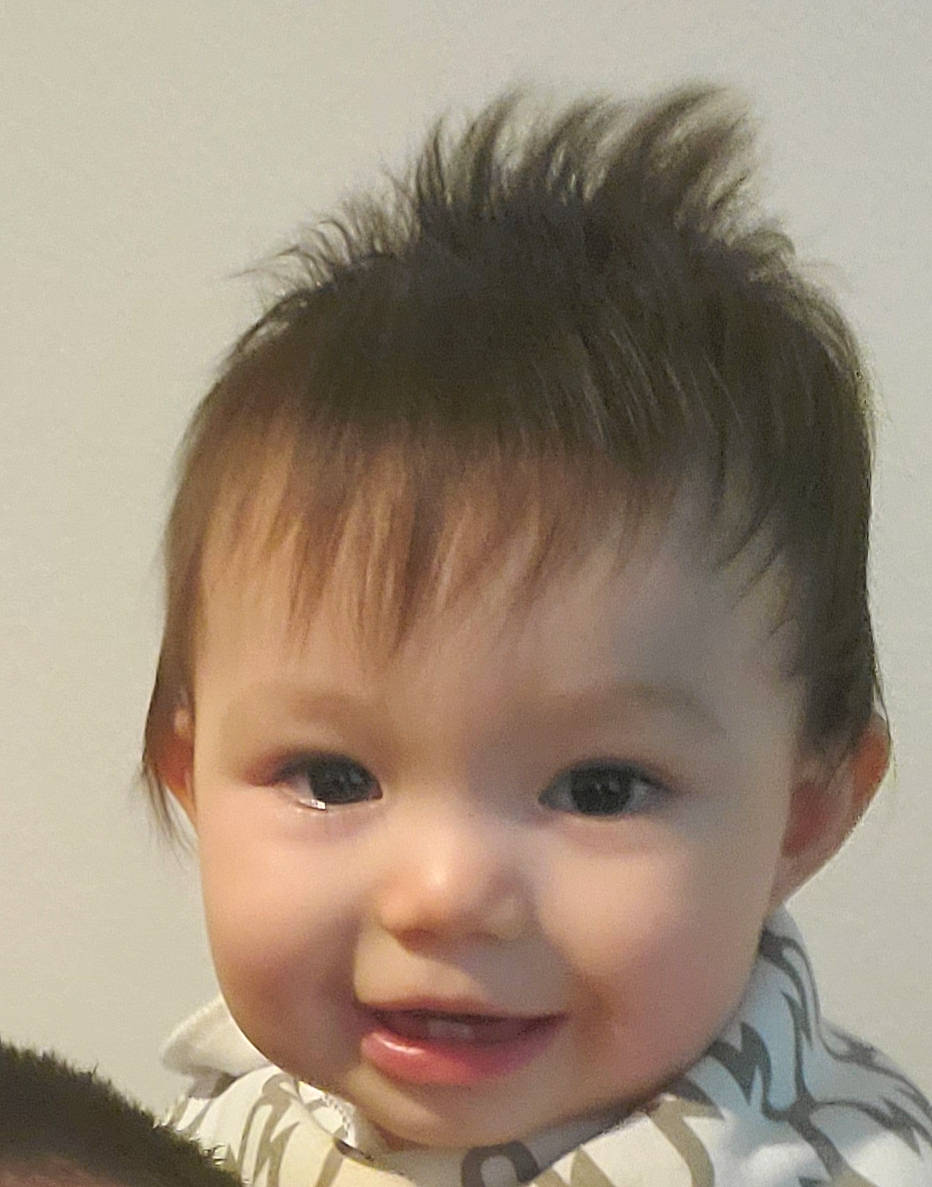 Julian is registered to the contest to win money with this photo: baby, baby_toddler_clothing, cheek, child, chin, ear, eye, eyebrow, eyelash, forehead, happy, head, iris, joy, lip, neck, nose, person, skin, smile