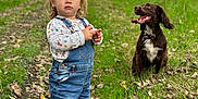 Isla joined the competition — help win amazing prizes! animal, canine, child, clothing, dog, face, female, girl, grass, head, jeans, nature, outdoors, pants, person, pet, photography, plant, portrait, sitting