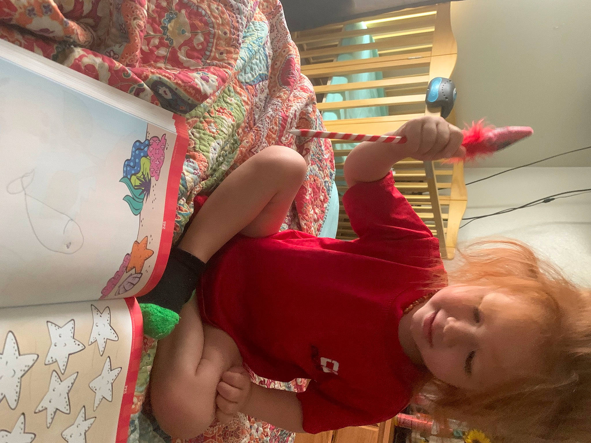 Malakai joined the competition — help win amazing prizes! art, carmine, child, event, flooring, fun, happy, holiday, human_leg, lap, leisure, linens, pattern, person, red, smile, t_shirt, textile, thigh, toddler