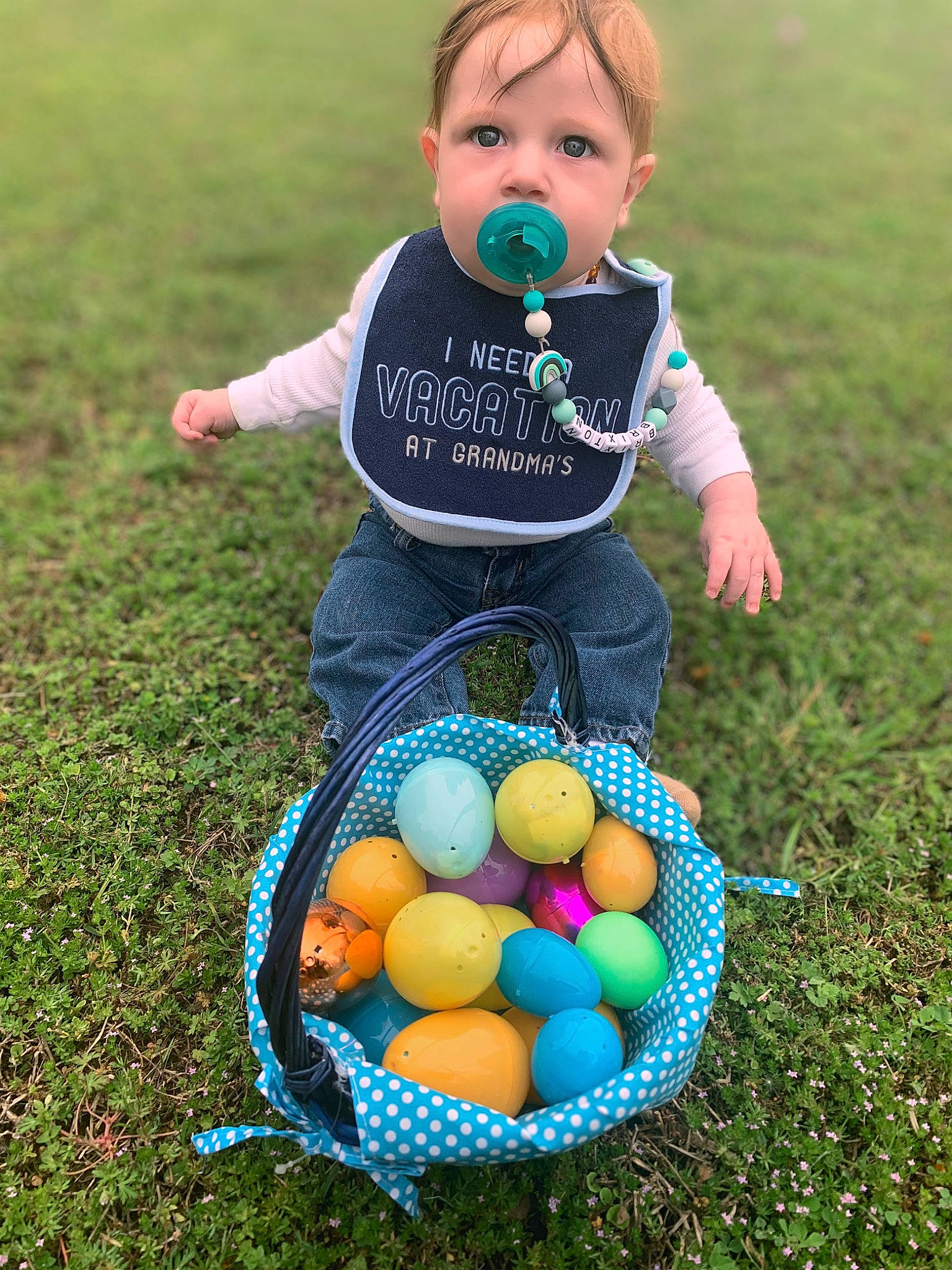 Brixton joined the competition — help win amazing prizes! baby_toddler_clothing, ball, basket, child, easter, easter_egg, egg, event, fun, grass, green, happy, holiday, lawn, leisure, people_in_nature, person, photograph, recreation, sports_equipment