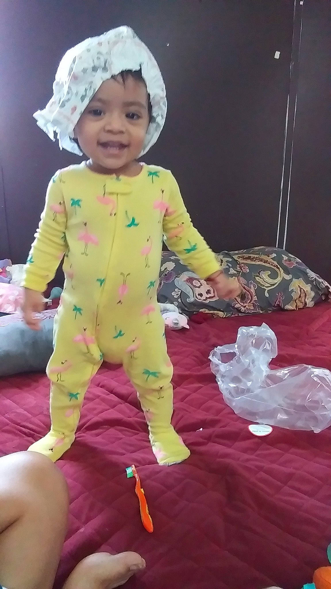 Alessandra joined the competition — help win amazing prizes! baby, child, headwear, joy, person, play, toddler