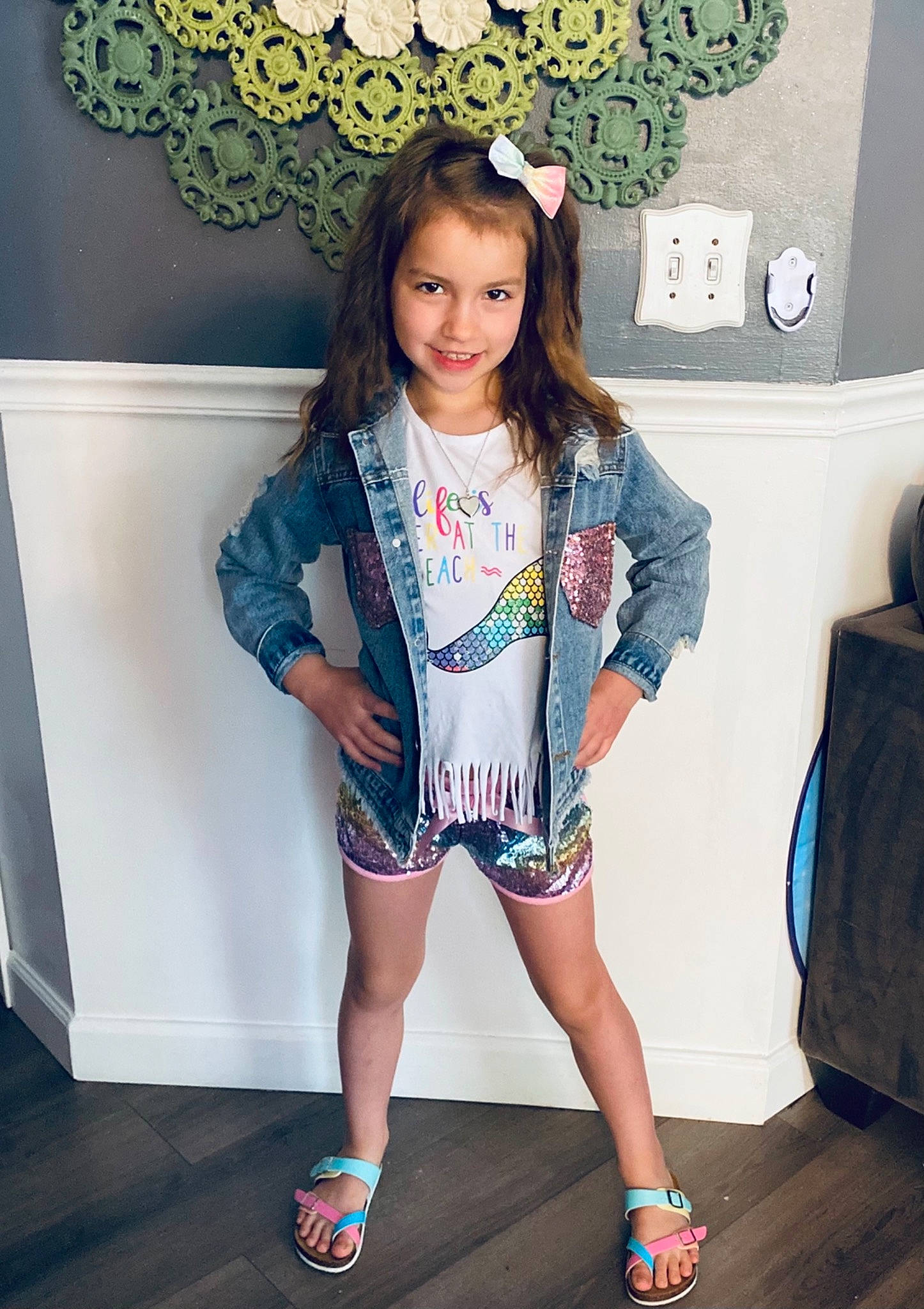 Sophia joined the competition — help win amazing prizes! baby_toddler_clothing, clothing, cool, electric_blue, fashion_design, floor, flooring, hairstyle, happy, joint, joy, knee, neck, person, shoe, shoulder, sleeve, sneakers, sportswear, street_fashion