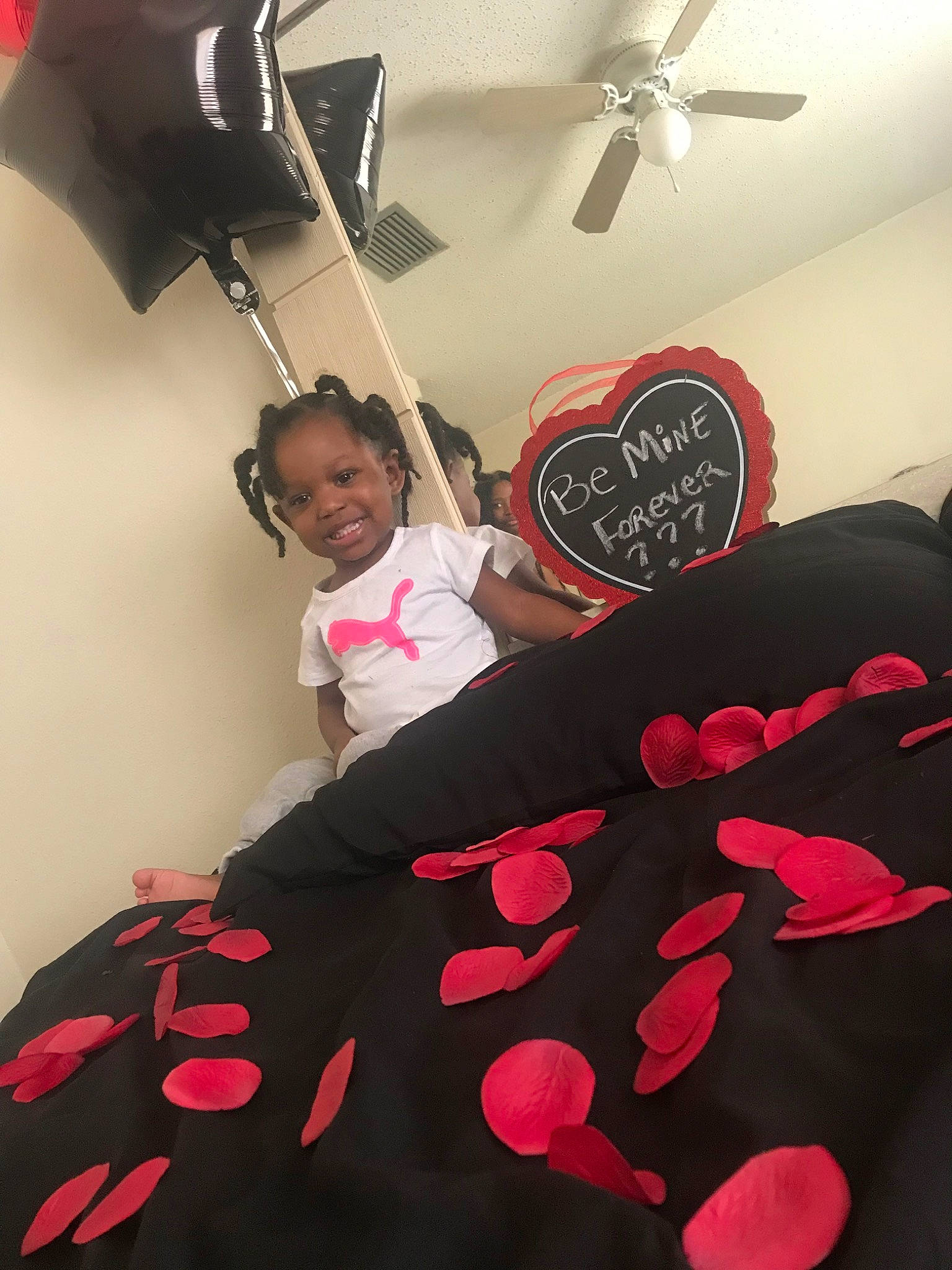 Amya joined the competition — help win amazing prizes! games, joy, mechanical_fan, person, pink, red, room