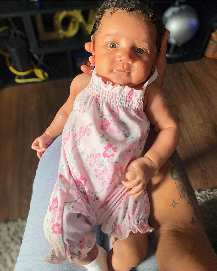 Javannah joined the competition — help win amazing prizes! arm, baby_toddler_clothing, cheek, eye, eyelash, face, finger, gesture, hair, hand, happy, head, human_body, joint, lip, mouth, neck, nose, person, skin