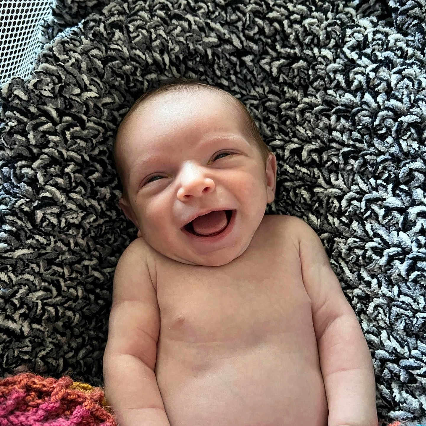 Johnny is registered to the contest to win money with this photo: baby, babylaughing, face, happy, head, laughing, newborn, person, photography, portrait, smile