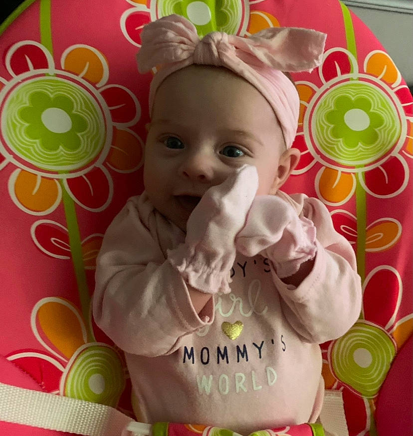 Clementine joined the competition — help win amazing prizes! baby, baby_toddler_clothing, baby_toys, cheek, child, event, fictional_character, font, fun, happy, magenta, party_supply, pattern, person, petal, pink, smile, sweetness, textile, toddler