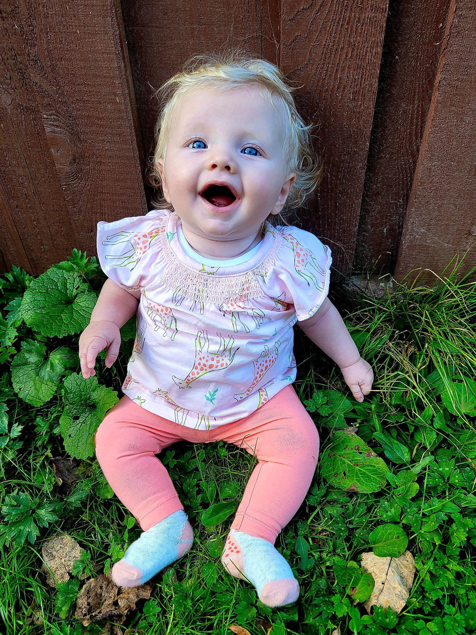 Addaleigh joined the competition — help win amazing prizes! baby, baby_toddler_clothing, cheek, child, dress, eye, grass, happy, iris, leg, lip, nose, people_in_nature, person, pink, plant, skin, sleeve, smile, t_shirt
