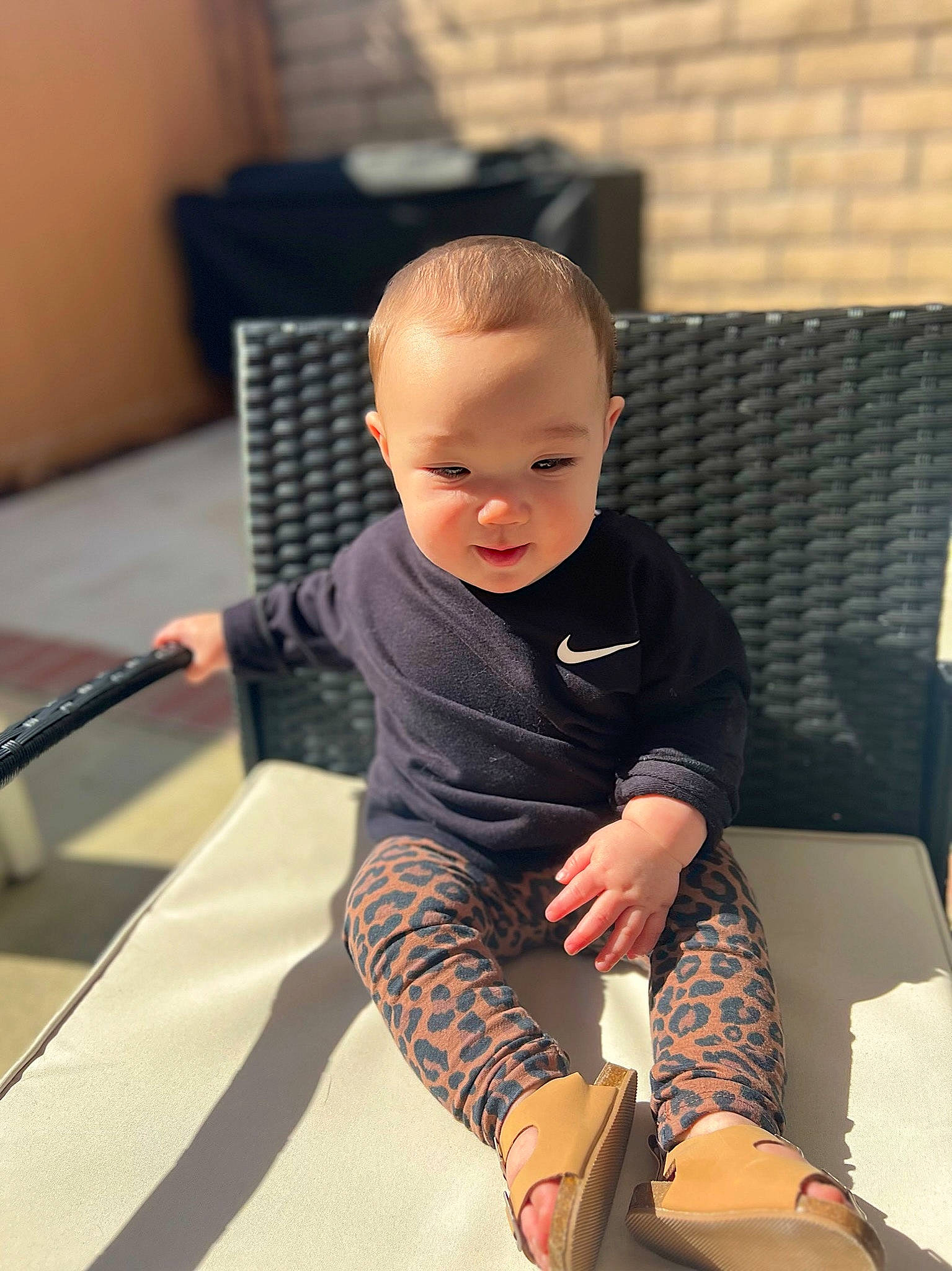 Reyna joined the competition — help win amazing prizes! baby, baby_toddler_clothing, calf, comfort, elbow, fashion_design, flooring, foot, human_leg, joint, knee, leg, pattern, person, sitting, sleeve, sock, t_shirt, thigh, toddler