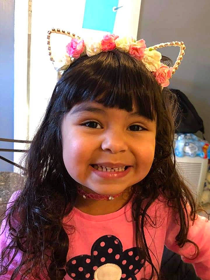 Maria joined the competition — help win amazing prizes! bangs, brown_hair, child, costume_accessory, ear, fashion_accessory, fawn, hair, hair_accessory, hair_coloring, hairstyle, headband, headgear, headpiece, hime_cut, joy, person, pink, polka_dot, smile